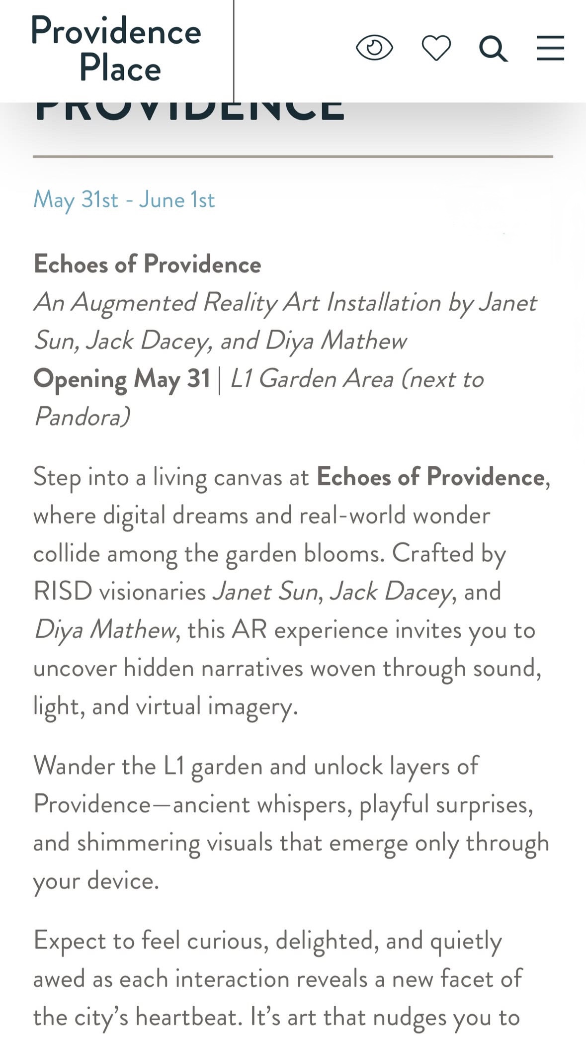 Echoes of Providence